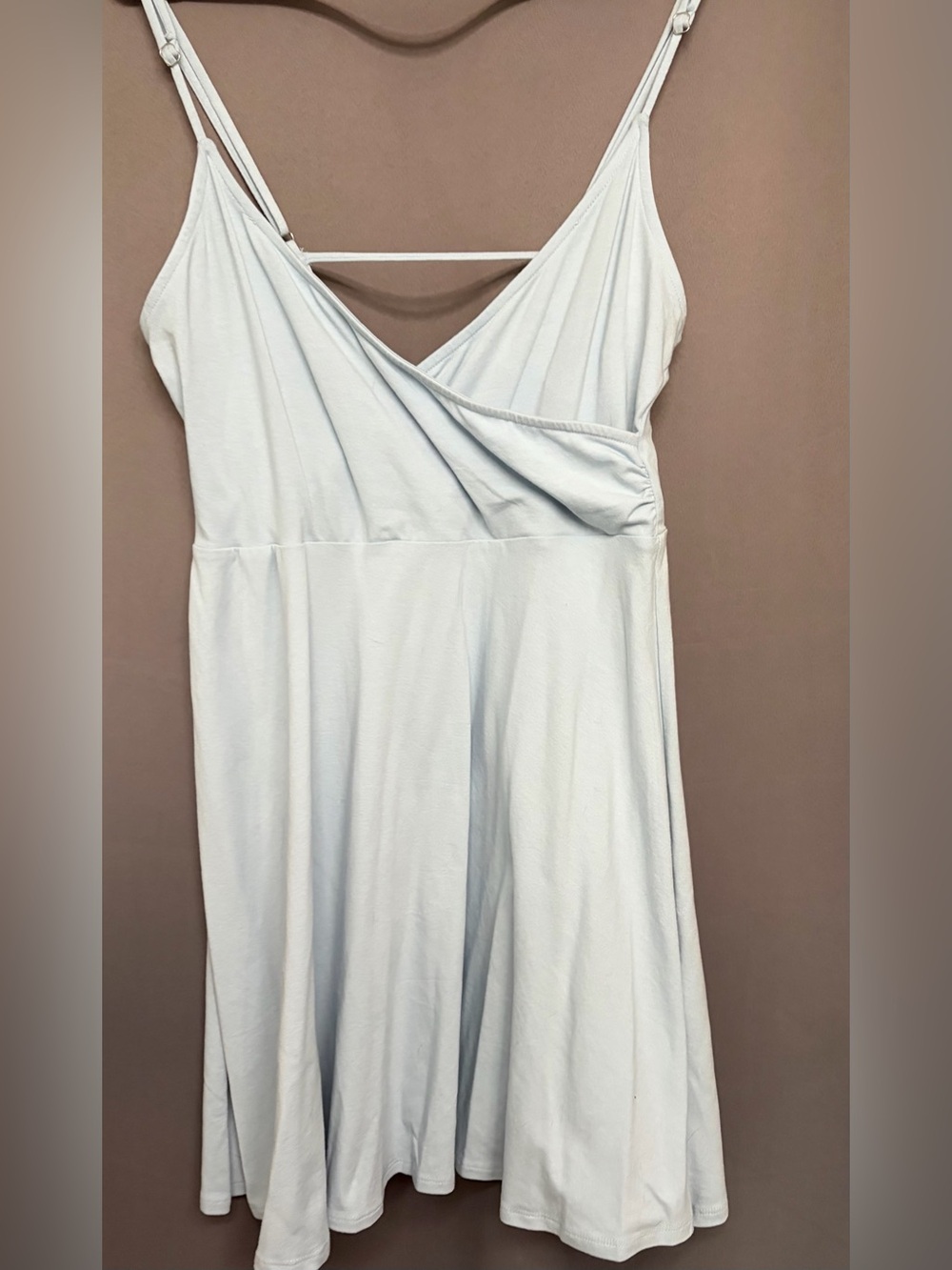Forever 21 Pastel Light Blue Wrap Skater Mini Dress | Size Large
